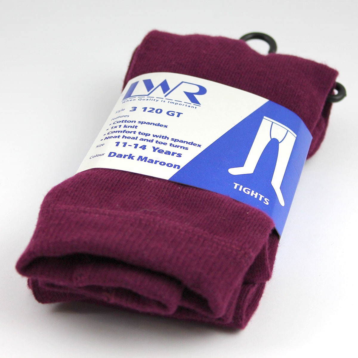 LWR Girls Tights Dark Maroon School Locker