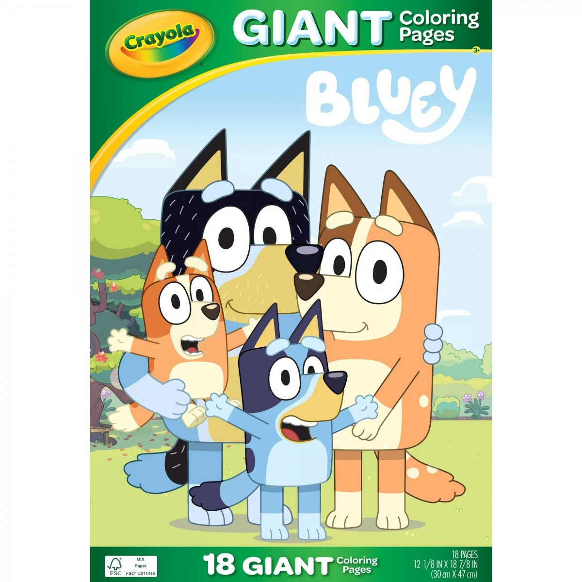 Crayola Giant Colouring Pages - Bluey - School Locker