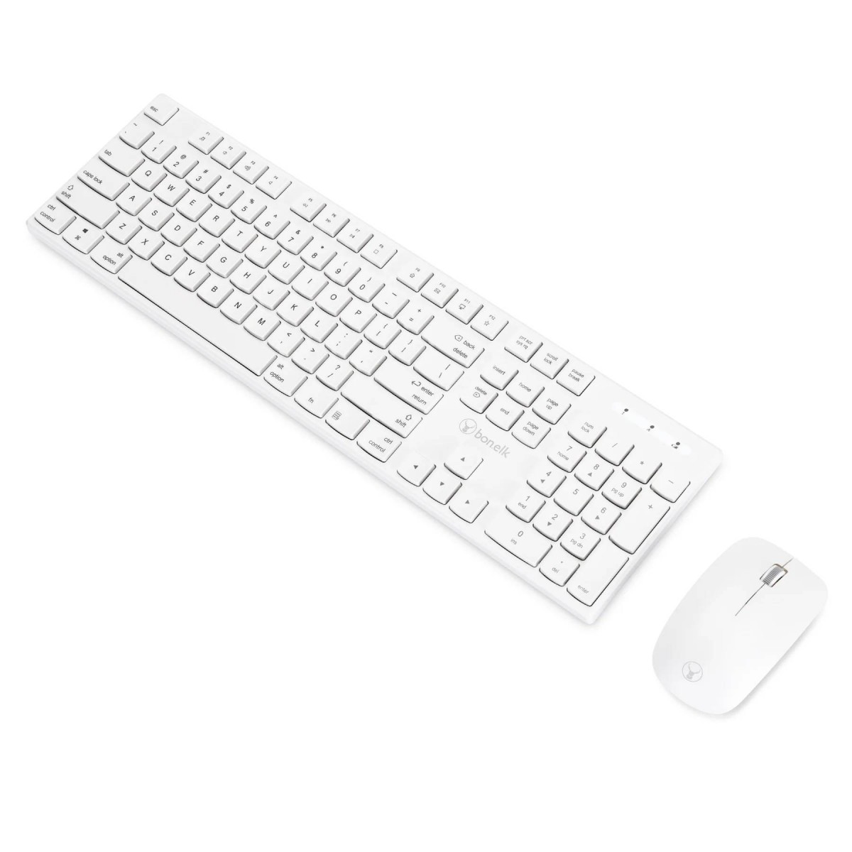 Bonelk KM314 Slim Wireless Keyboard and Mouse Combo (White) School