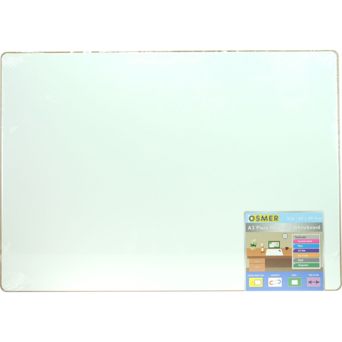 Osmer A3 MDF Whiteboard 2Sided Plain School Locker