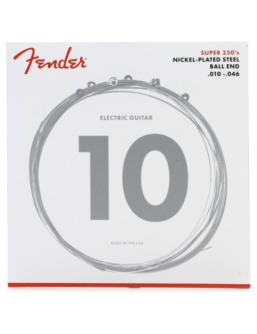 Fender Super 250 Guitar Strings, Nickel Plated Steel, Ball End, 250