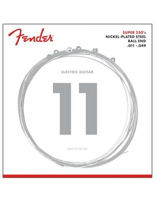 Fender Super 250 Guitar Strings, Nickel Plated Steel, Ball End, 250