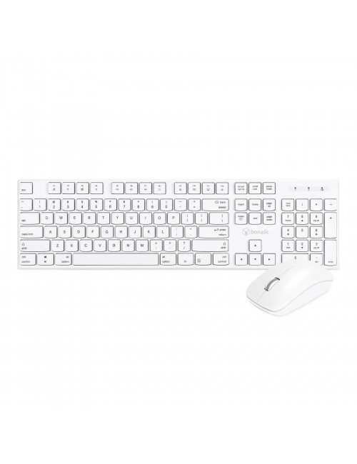 Bonelk KM314 Slim Wireless Keyboard and Mouse Combo (White) School