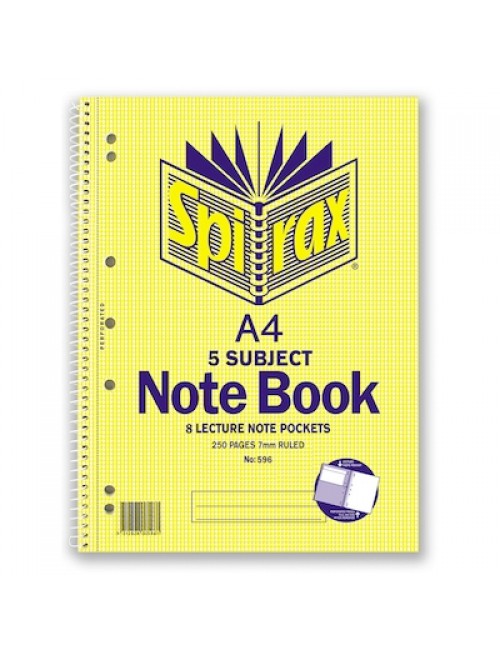spirax 5 subject notebook a4 250 page