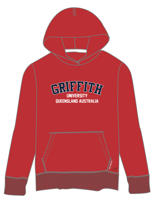 GU New Balance Mens Red Pullover Hoodie Red School Locker