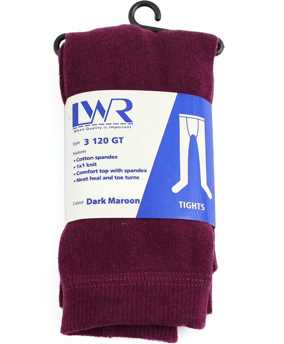 LWR Girls Tights Dark Maroon School Locker