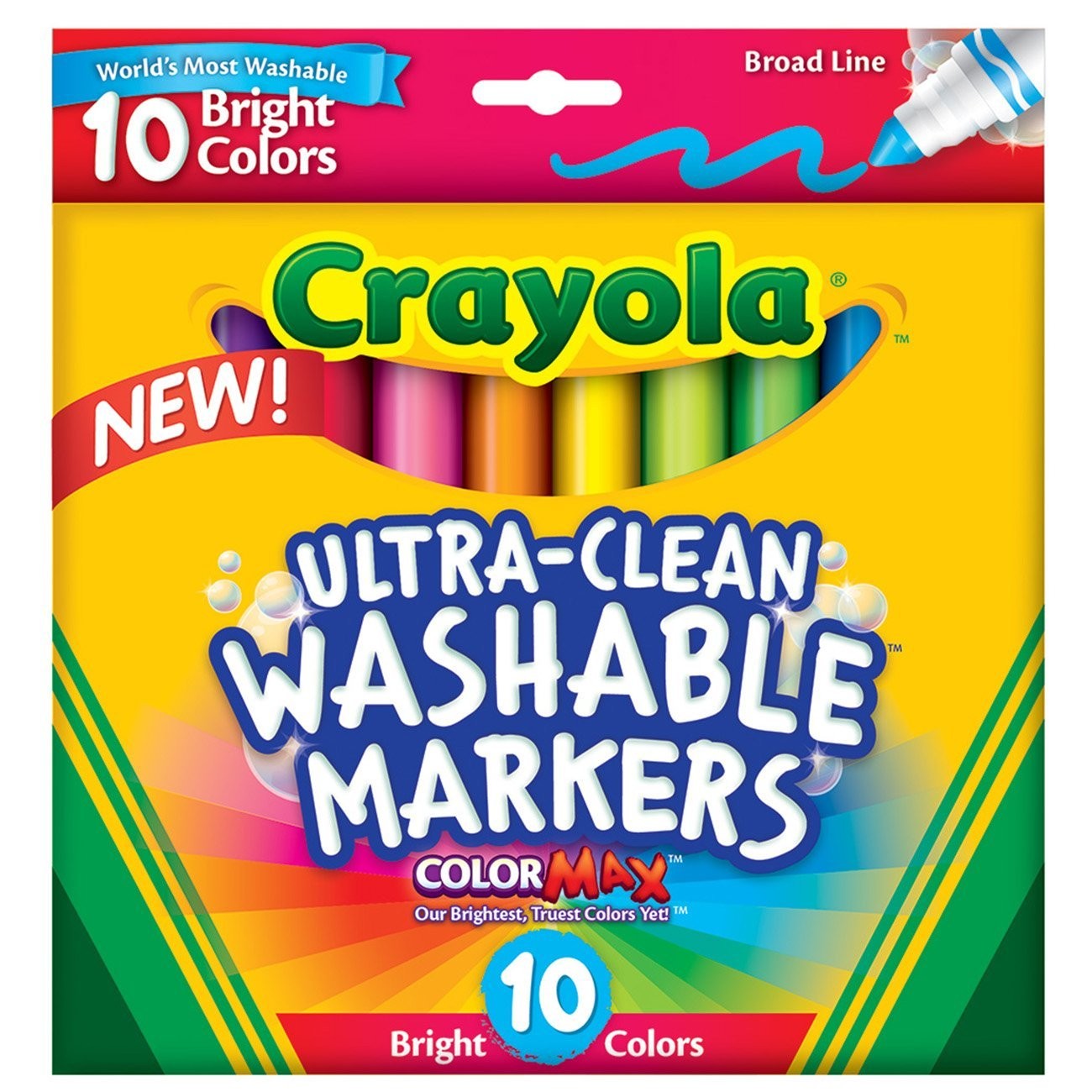 Crayola Markers Washable Broadline Pk 10 Bold The School Locker