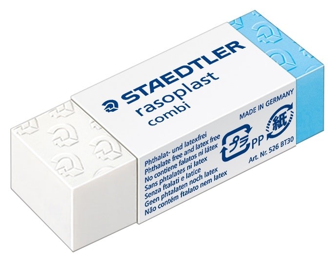 Staedtler Eraser Staedtler Rasoplast Combi Blistercard of 3 School Locker
