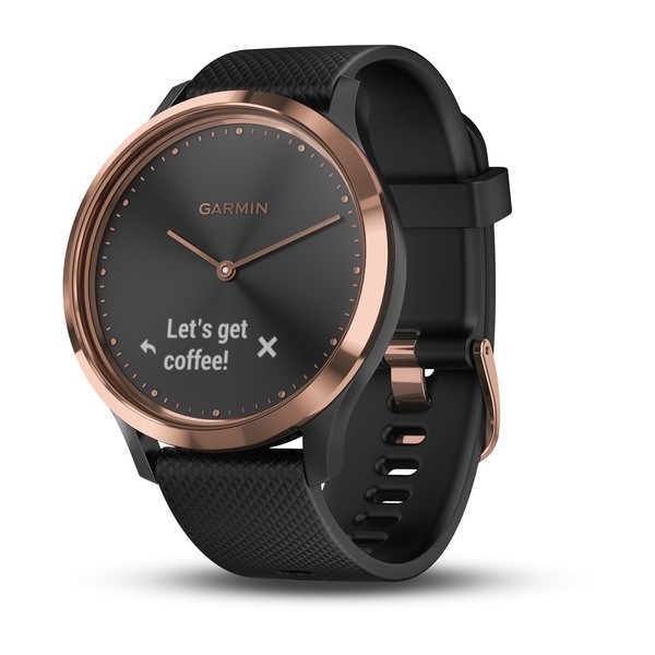 Garmin vivomove HR Sport Rose Gold with Black Silicone Band Sma School Locker