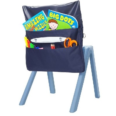 chair bag navy harlequin 4cm gusset 48cm 29cm
