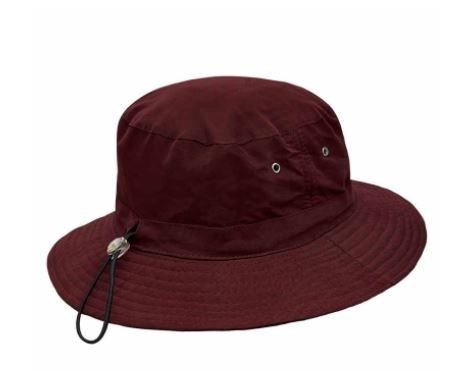 Maroon top floppy hat