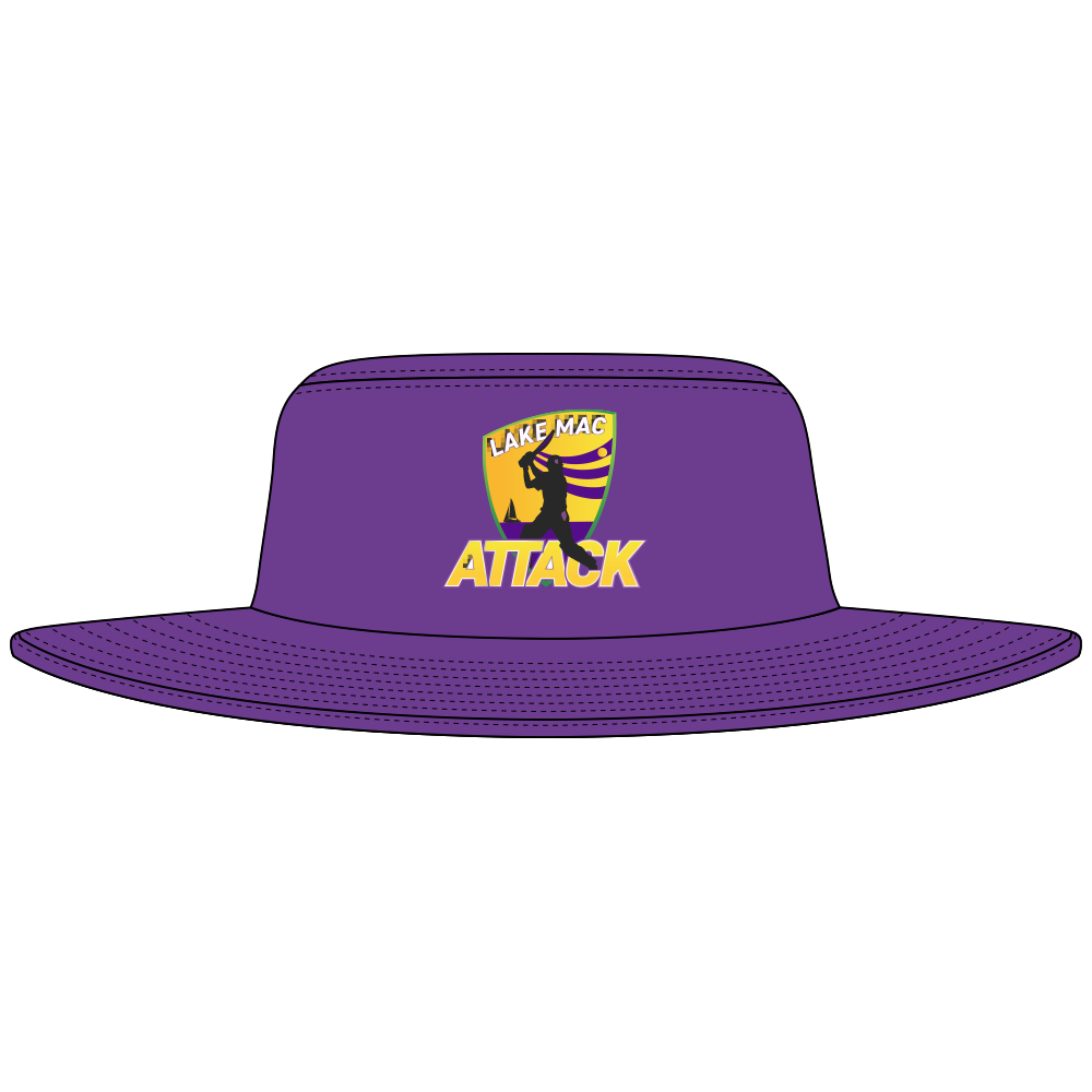 Wide brim purple hat top