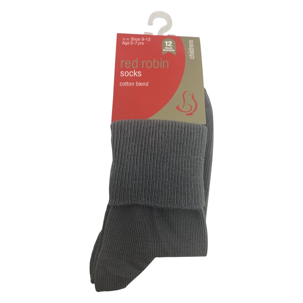 Socks Grey Turn Down (1pk) - School Locker