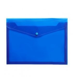  Document Wallet A4 Blue Transparent Press Stud