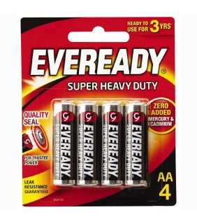 Eveready Super Heavy Duty AA CARD of 4 Battery