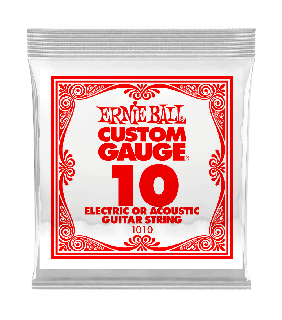 Ernie Ball Guitar Strings Plain Steel Electric & Acoustic .010 Gauge