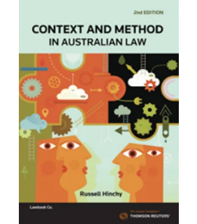 SPECIAL ORDER - Lawbook Co., AUSTRALIA Context and Method in Australian Law 2nd Edition