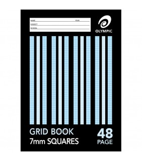 Exercise Book A4  48 Page  7mm GRID Stripe Olympic