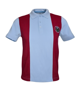 Polo S/S Sky/Maroon