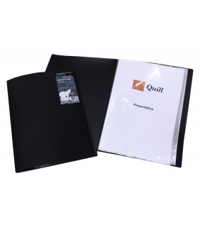 Quill Premium Fixed Display Book PP A4 20 Pockets - Black