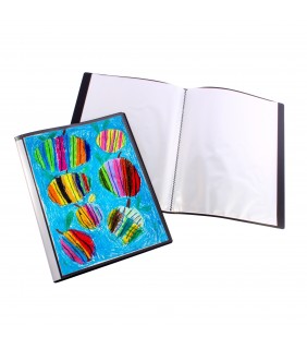 Quill Fixed Insert Display Books PP A3 20 Pockets Black