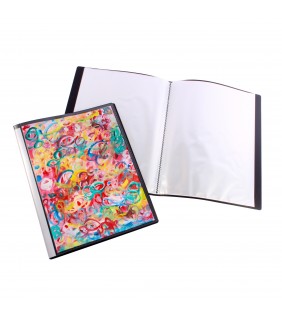 Quill Fixed Insert Display Book PP A2 20 Pockets - Black
