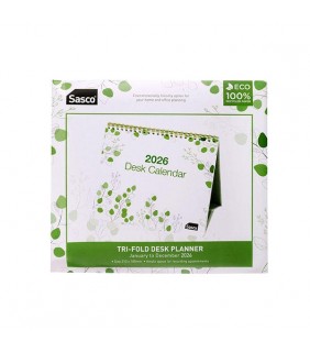 Sasco 2026 ECO TRI-FOLD DESK CALENDAR 210X180MM
