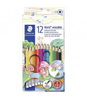 Staedtler Noris erasable coloured pencils - assorted 12s