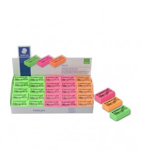 Staedtler erasers in bright neon colours, assorted box of 50