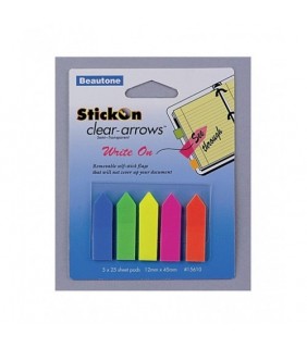 Beautone STICK ON ARROWS 12X45 CLEAR ASST COLS