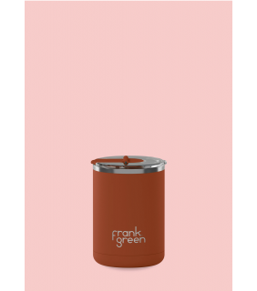 12oz Ceramic Coffee Cup with Hinged Lid Chocolate