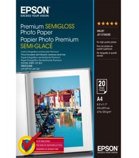 Epson A4 SEMIGLOSS PREMIUM PAPER 20 SHEETS 250GSM