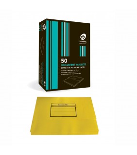 Australian Office Document Wallet Cardboard F/C Yellow