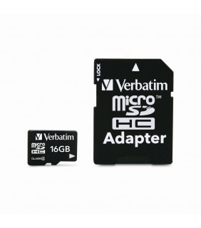 Verbatim Micro SDHC 16GB (Class 10) with Adaptor