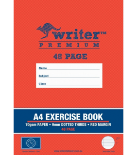Writer Premium A4 48Pg Exercise Book 9Mm Dotted Thirds + Margin