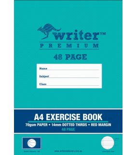 Writer Premium A4 48Pg Exercise Book 14Mm Dotted Thirds + Margin