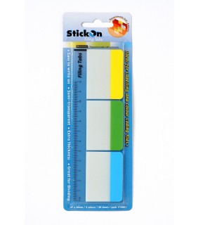 Stick On Filing Tabs 37mm x 50mm 30 Sheets - Assorted