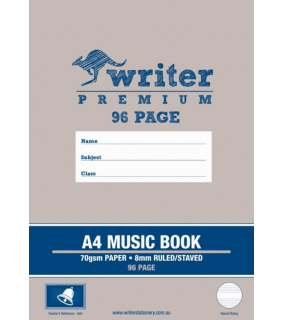 Writer Premium A4 96Pg Music Book 8Mm Ruled And Staved