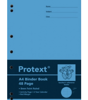 Protext A4 Binder Book 48Pg 8Mm Ruled + Margin