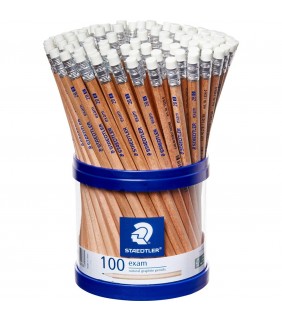 Staedtler exam eraser tip natural graphite pencil 2B, cup100