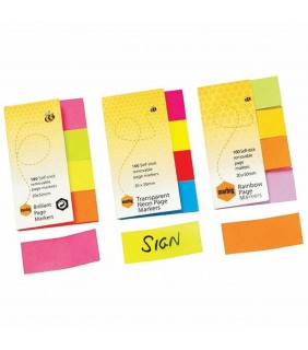 Marbig NOTES RAINBOW PAGE MARKER 20X50MM 160SHT