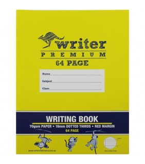 Writer Premium Writing Book 64pg 18mm dotted thirds + margin