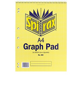 Spirax A4 5mm Graph Pad No.585
