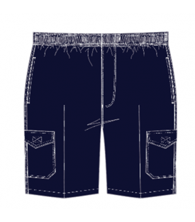Dark Navy Short Formal Boys Full Elastic Cargo 