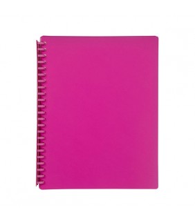 Marbig Display Book A4 Pink 20 Pocket Refillable
