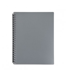 Marbig REFILLABLE DISPLAY BOOK 20 POCKET GREY