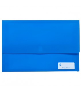 Document Wallet F/C Polypick Touch Fastener Blue Marbig