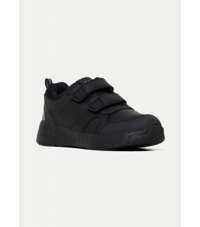 Clarks Kids Hustle Velcro School Shoe - Black