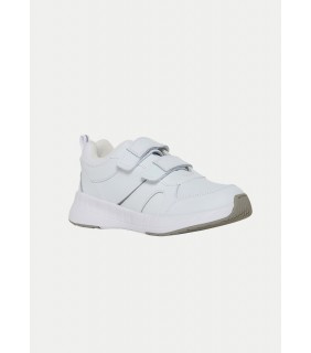 Clarks Youths HUSTLE White Velcro