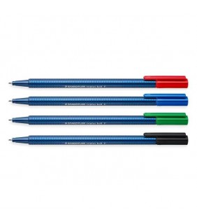 Staedtler triplus ball ballpoint pen fine - wallet of 4 assorted colou